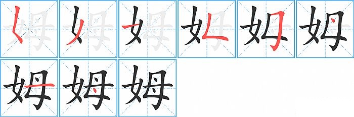 姆的笔顺分步演示图