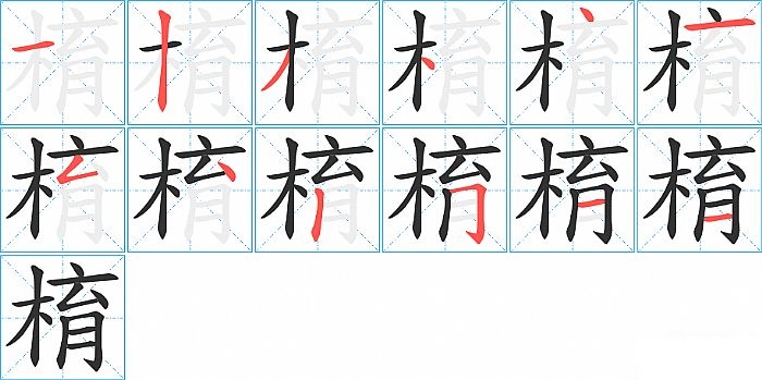 棛的笔顺分步演示图