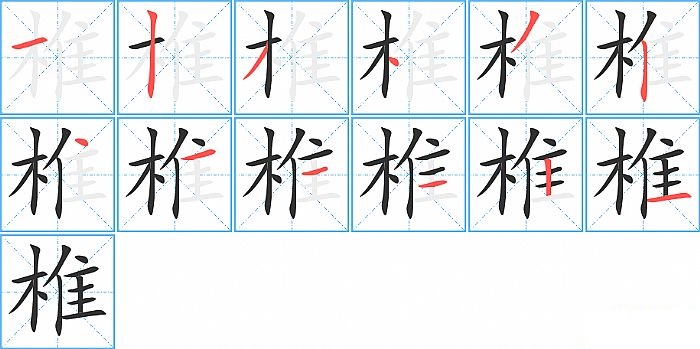 椎的笔顺分步演示图