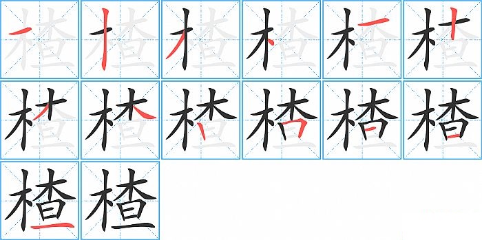 楂的笔顺分步演示图