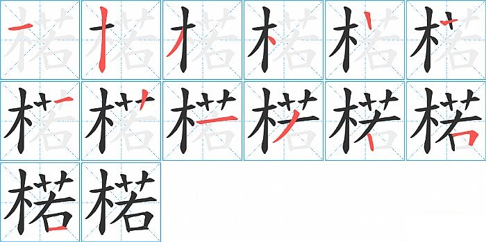 楉的笔顺分步演示图