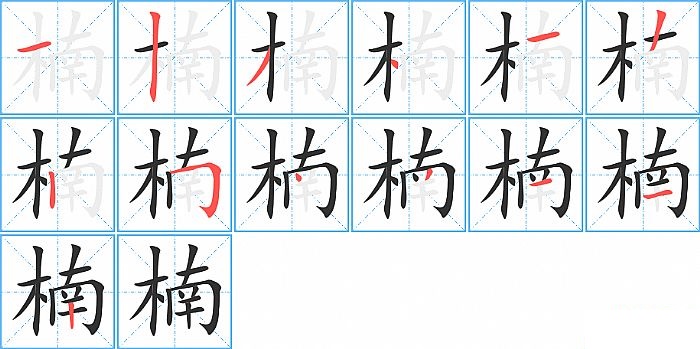 楠的笔顺分步演示图