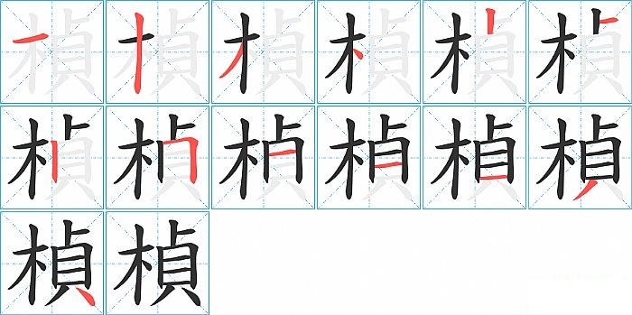 楨的笔顺分步演示图