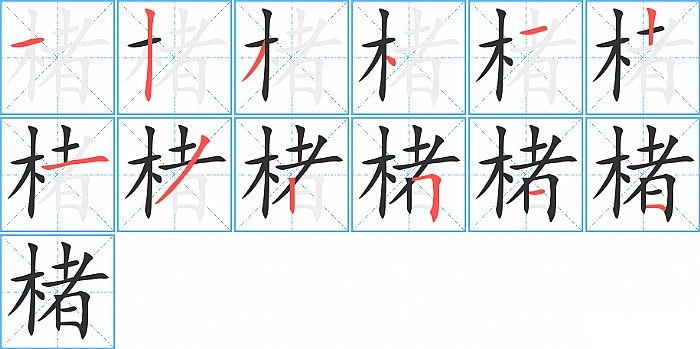 楮的笔顺分步演示图