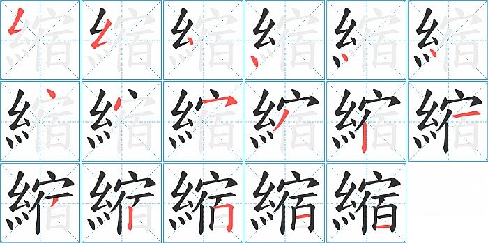 縮的笔顺分步演示图