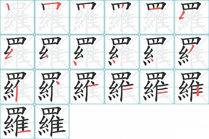 羅的笔顺分步演示图