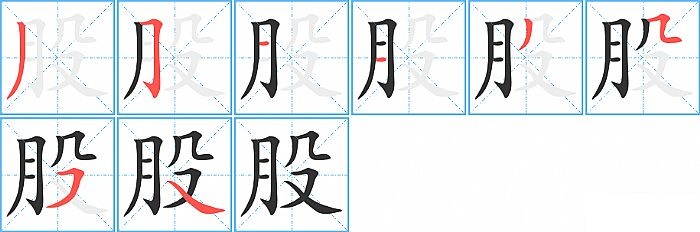 股的笔顺分步演示图