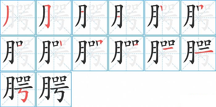 腭的笔顺分步演示图