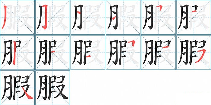 腵的笔顺分步演示图