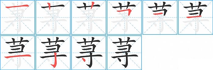 荨的笔顺分步演示图