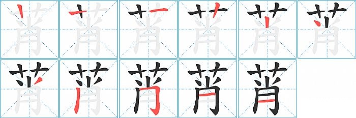 莦的笔顺分步演示图