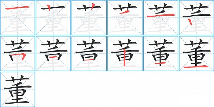 董的笔顺分步演示图