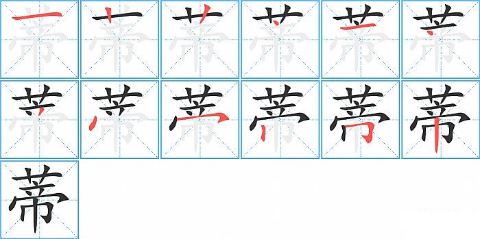 蒂的笔顺分步演示图