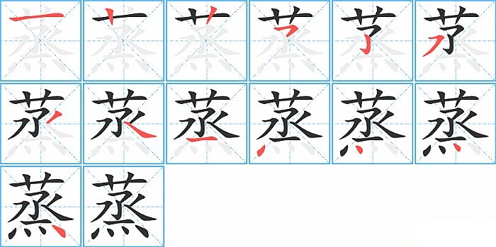 蒸的笔顺分步演示图