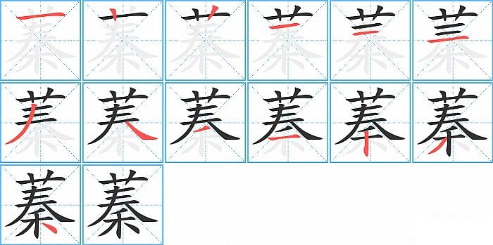 蓁的笔顺分步演示图