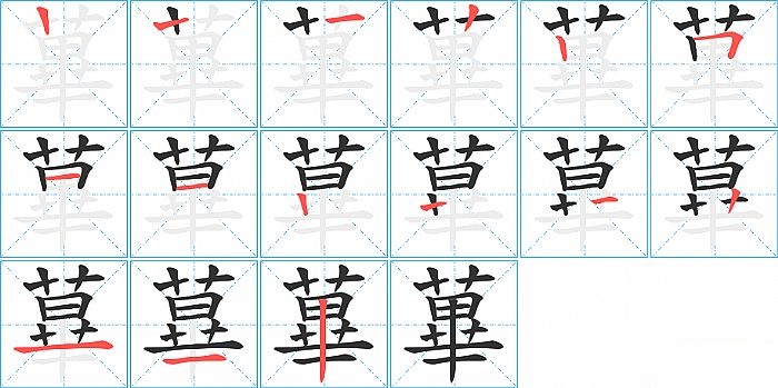 蓽的笔顺分步演示图