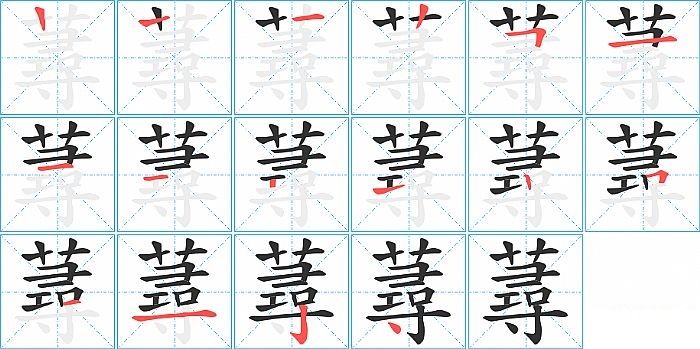 蕁的笔顺分步演示图