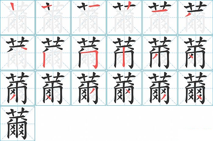 薾的笔顺分步演示图