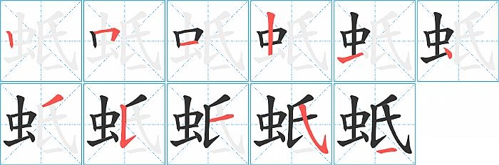 蚳的笔顺分步演示图