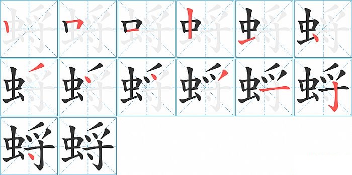 蛶的笔顺分步演示图