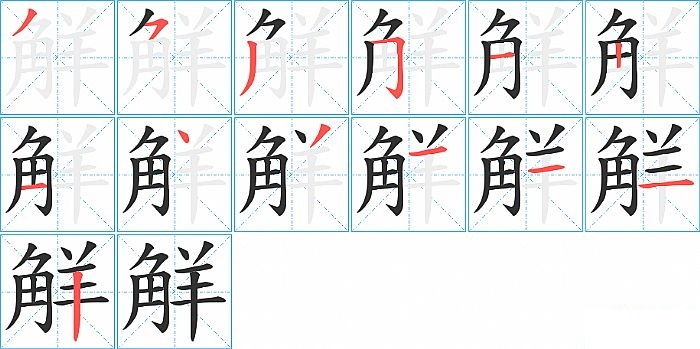 觧的笔顺分步演示图