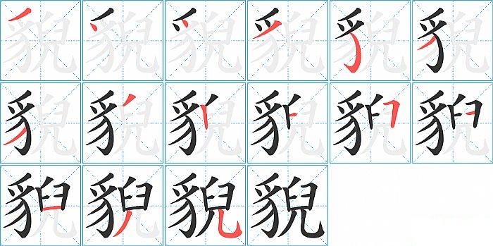 貎的笔顺分步演示图