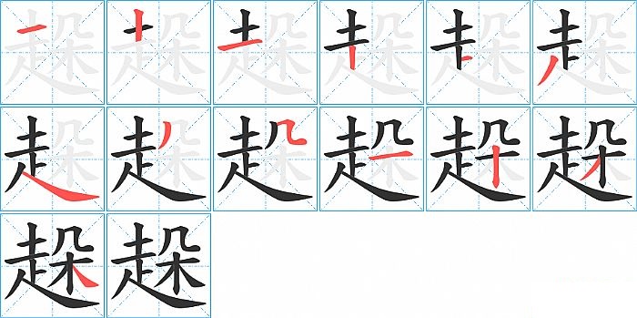 趓的笔顺分步演示图