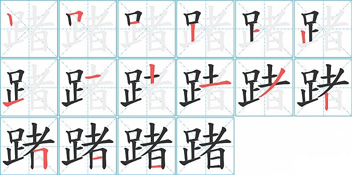 踷的笔顺分步演示图