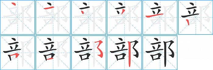 部的笔顺分步演示图