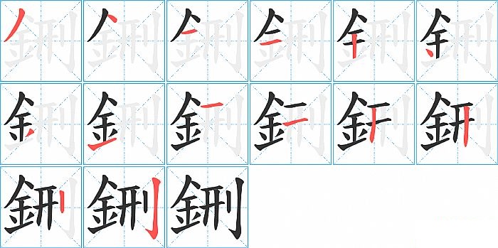 鉶的笔顺分步演示图