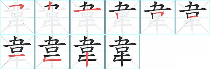 韋的笔顺分步演示图
