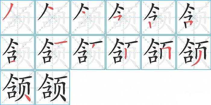 颔的笔顺分步演示图