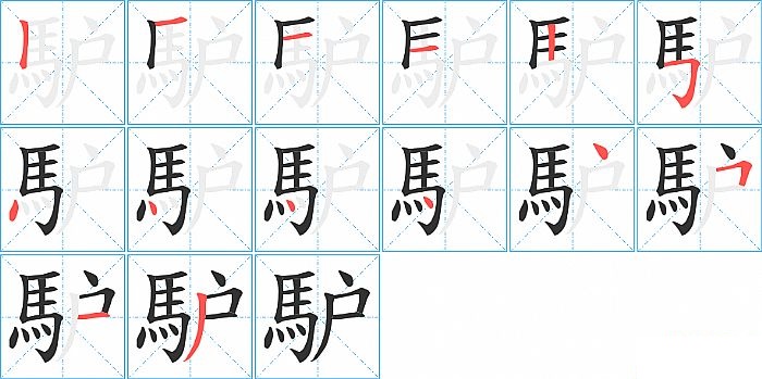 馿的笔顺分步演示图