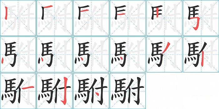 駙的笔顺分步演示图