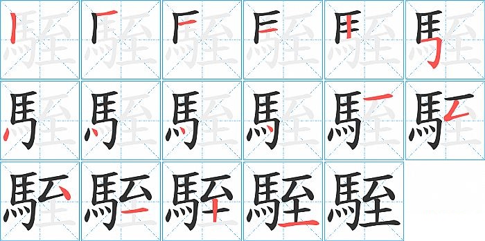 駤的笔顺分步演示图