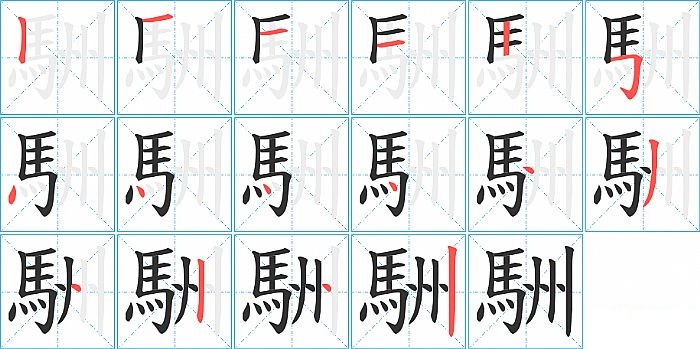 駲的笔顺分步演示图