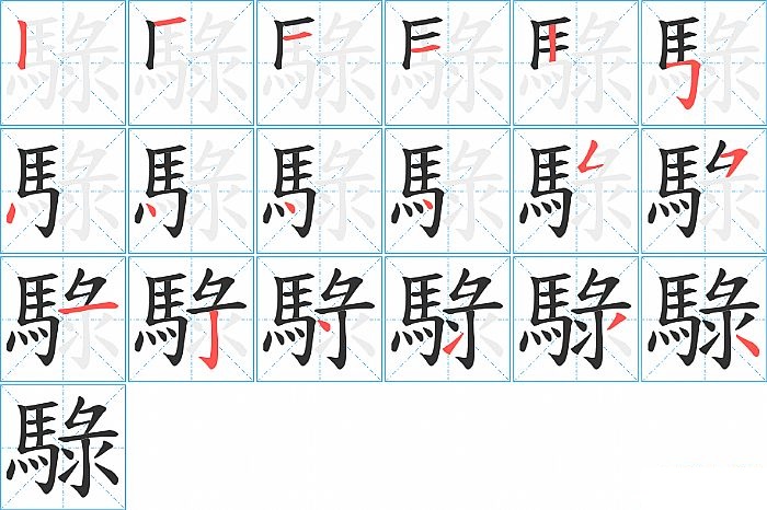 騄的笔顺分步演示图