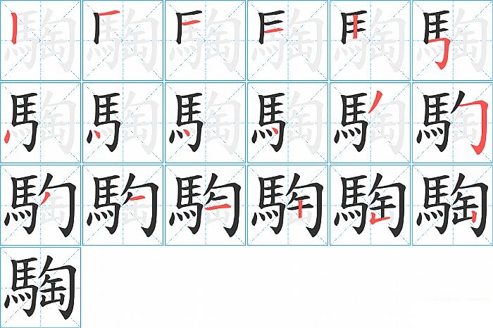 騊的笔顺分步演示图