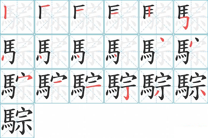 騌的笔顺分步演示图