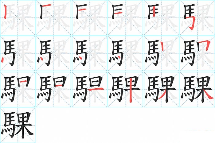 騍的笔顺分步演示图