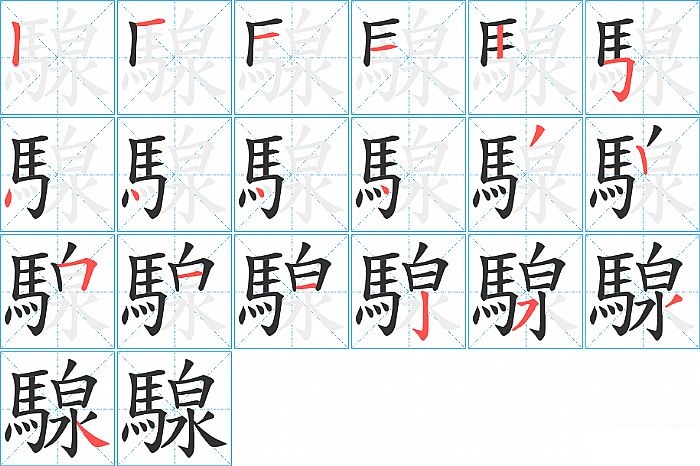 騡的笔顺分步演示图