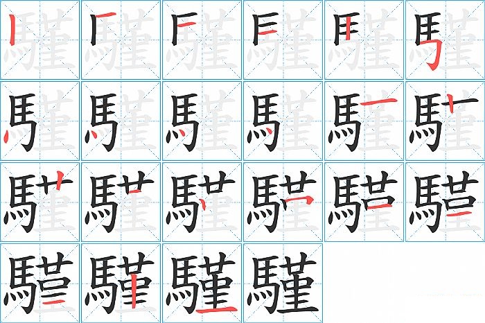 騹的笔顺分步演示图