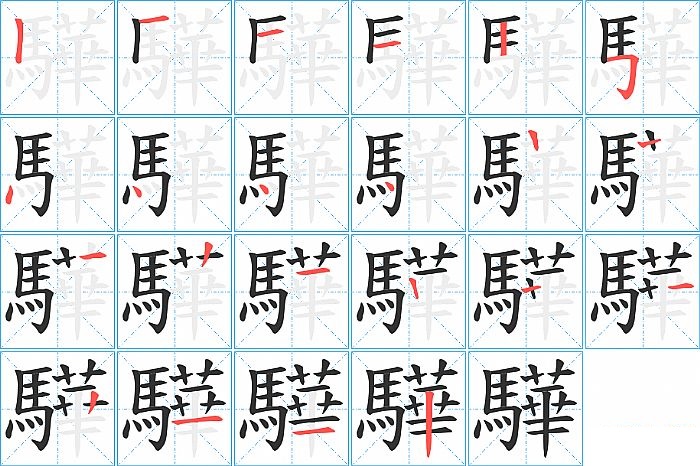 驊的笔顺分步演示图