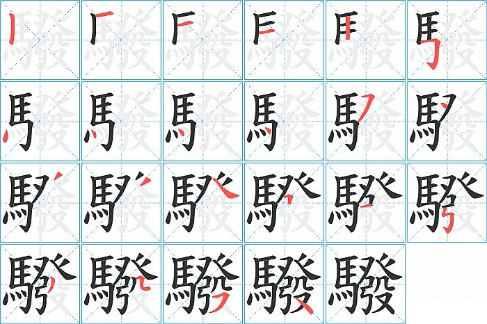 驋的笔顺分步演示图