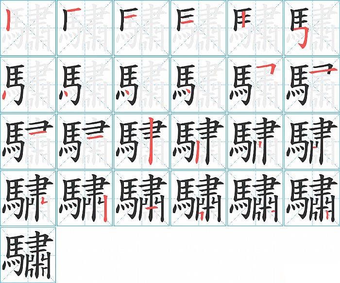 驌的笔顺分步演示图