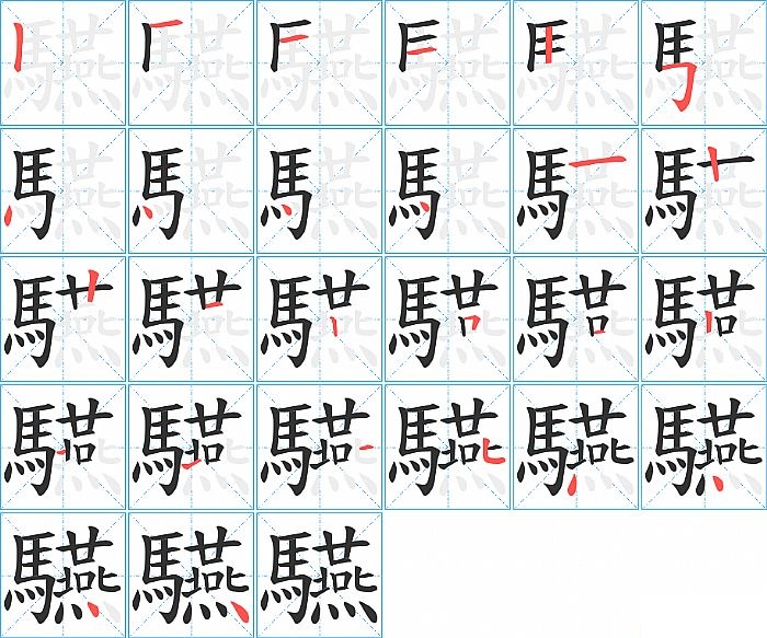 驠的笔顺分步演示图