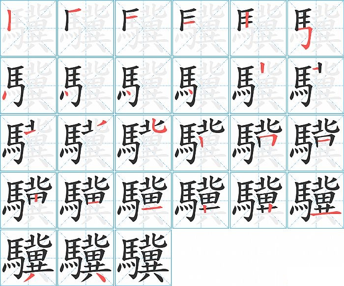 驥的笔顺分步演示图