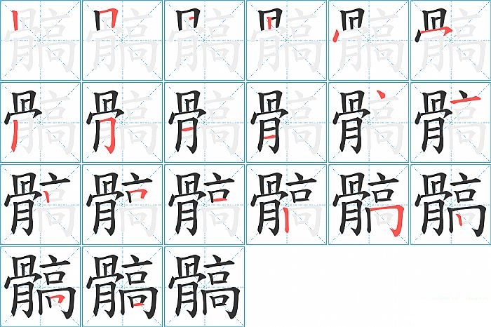 髇的笔顺分步演示图