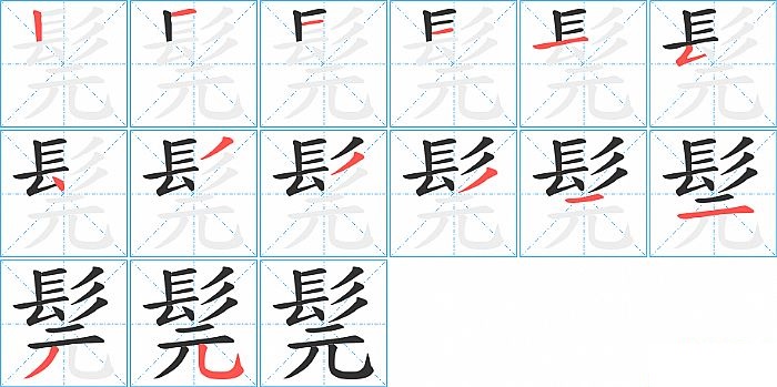 髨的笔顺分步演示图