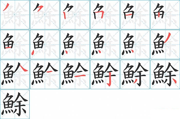 鮽的笔顺分步演示图